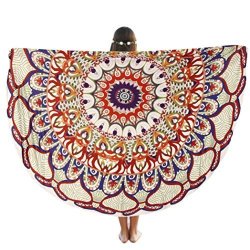 Hatop Round Beach Pool Home Shower Towel Blanket Table Cloth Yoga Mat C