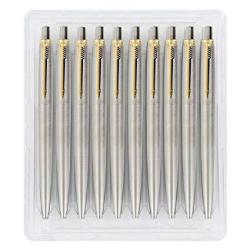 Parker Jotter Stainless Steel GT Retractable Ball Point Pen Pack Of 10