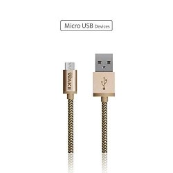 Wake Oem Cable USB Micro Gold 6 In 0 15CM With Silver-plated Connectors For Android Samsung Galaxy S3 S3MINI S4 S4MINI S5MINI S6 EDGE Note 5 4 Htc Nokia Sony And