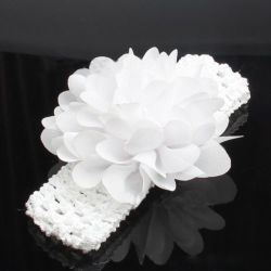 Perfect For Wedding christening" Pretty White Lace Headband With White Chuffon Flower