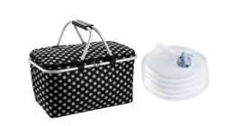 Large Bag Collapsible Picnic Basket With Collapsible Water Carrier