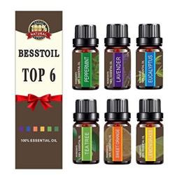 Besstoil essential oils set of top6,besstoil therapeutic grade 100% pure aromatherapy  diffuser oils gift