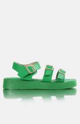 Ladies Buckle Detail Sandals - Green - Green UK 5