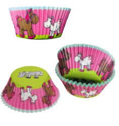 25 Cupcake Holders Wrappers Horses Ponies