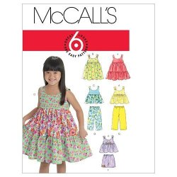 Mccall's Patterns M6017 Toddlers' children's Tops Dresses Shorts And Pants Size Cf 4-5-6