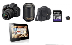 Nikon D5200 Double Lens Bundle + Lenovo Tablet