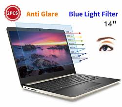 2PCS Pack Hp 14 Inch Laptop Screen Protector Anti Blue Light Glare For 2019 Hp 14" Laptop hp Pavilion X360 14 HP Chromebook 14 HP Stream 14 HP