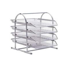 4 Tier Document Trays A4 Paper Organizer Document File Holder Silver