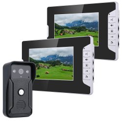 Ennio 7 Inch Video Door Phone Doorbell Intercom Kit 1-CAMERA 1-MONITOR Night Vision