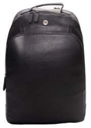Leather Laptop Backpack 15.6" Black