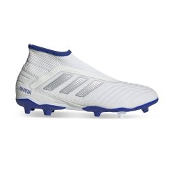 Adidas Men's Predator 19.3+ Laceless Fg White blue Boots