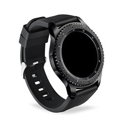 Gincoband Samsung Gear S3 Bands Replacement Accessories For Samsung Gear S3 Frontier And Gear S3 Classic Smart Watch 10 Color No Tracker 1-PACK Black