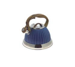 3.0 Litre Whistling Stove Top Kettle Grid Design - Blue
