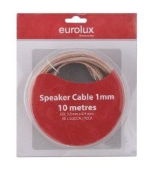 Eurolux Speaker Cable 1MM Clear 10M Livestainable