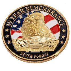 Heerpoint Us Never Forget 911 10 Years Remembrance Metal Challenge Coin Commemoratives Coins Collectible