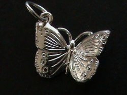 Solid Sterling Silver Butterfly Pendant Charm