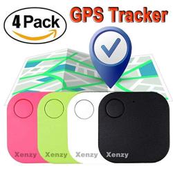 Xenzy 4 Pack Smart Gps Tracker Wireless Bluetooth Key Finder MINI Item Locator Key Anti Lost Alarm For Keychain Pet Dog Cat Wallet Chip