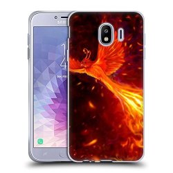 Official Christos Karapanos Immortal Flames Phoenix Soft Gel Case For Samsung Galaxy J4 2018