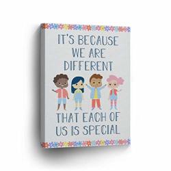 We Are Different That Each Of Us Special Diversity Kids Quote African American Canvas Print Kids Room Wall Art Baby Room Decor Nursery Decor