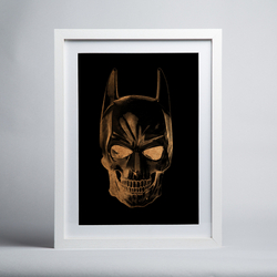 T Kon Designs Superskulls Batskull - Framed Print - A2 White