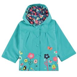 Fanala Blue Cute Baby Girls Windproof Rain Jacket Kids Outwear Hoodies