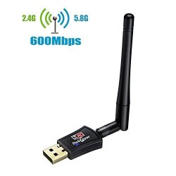 Wifi Adapter Dootoper 600MBPS Dual Band 5 GHZ 433M+2.4GHZ 150M Wlan Stick USB Wifi Dongle 802.11AC N G B A Wireless Adapter With Antenna Jack removable Antenna For Windows XP 7 8 10 Mac