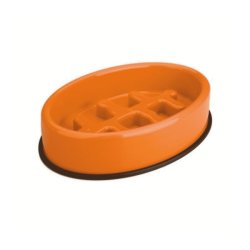 M-PETS Anti-scoff Fishbone Bowl - Orange
