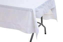 Cottonbox Gala Polycotton Reyna White W crystal - Round Tablecloth
