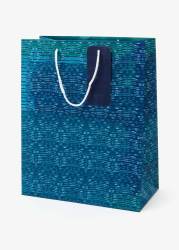 Striped Ocean Blue Large Gift Bag
