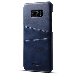 Samsung Galaxy S8 Wallet Phone Case Slim Leather Back Case Cover With Credit Card Holder Blue Case