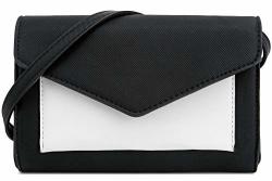 Sg Sugu Women's Envelope Clutch Crossbody Wallet Black white