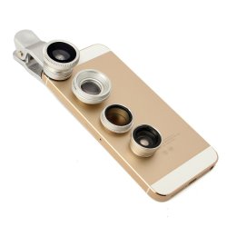 5in1 Clip Fisheye Wide Angle Macro Cpl Filter Lens Teleconverter For Iphone 6 Plus Smartphone