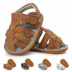Baby Boys Girls Sandals Anti-slip Rubber Sole First Walker Prewalker Summer Shoes Infant Sandals For Toddler Girls 12-18 Months Infant 4-BROWN