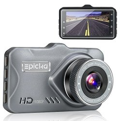 Dash Cam - Epicka 1080P Full HD Car Dvr Dashboard Camera Driving Recorder With 3 Inch Lcd Screen 170 Degree Wide Angle Wdr G-sensor
