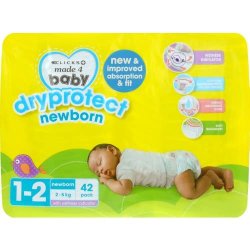 Made 4 Baby Dryprotect Nappies Size 1-2 Newborn 42'S