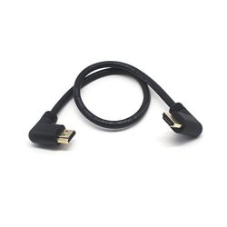 HDMI Ultra HD Cable - Riipoo 0.5M Double Left Angle HDMI 2.0 Cable Left Angle HDMI 4K Male To Male Adapter Connector Cable Support