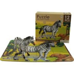 Wenko Wenno Zebra Puzzle With Figurine 12 Piece