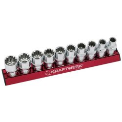 Magnetic Rail Combi Socket Set 1 2-INCH Drive 10 Pieces