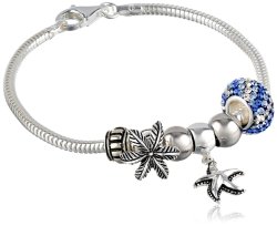 Charmed Beads Sterling Silver Summer Breeze Bead Charm Bracelet 7.5