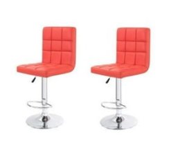 Bar Kitchen Counter Stools - Set Of 2 - Red Colour