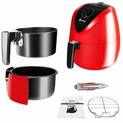 Air Fryer 2.85QUARTS 2.7L 1500W Electric Fryer Cookware For Healthy Oil-free Low-fat Cooking Red