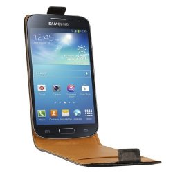 Karade PACK0009 Imitation Leather Case Black + 2 Screen Protectors For Samsung Galaxy S4 MINI