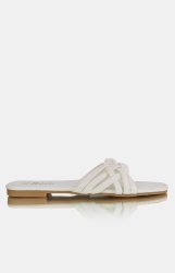 Ladies Plaited Strap Sandals - White - White UK 5