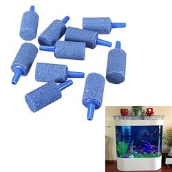 10PCS Mineral Plastic Cylinder Mute Aquarium Bubble Air Stone Fish Tank Aeration Aerator 3.9 X 1.3CM
