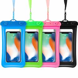 4 Piece Floatable Waterproof Phone Pouch Floating Waterproof Cell Phone Case Universal Cellphone Dry Bag Case With Lanyard For Smartphone Up To 6.5 Inch