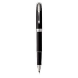 Sonnet Fine Nib Rollerball Pen Matte Black With Chrome Trim Black Ink - Presented In A Gift Box