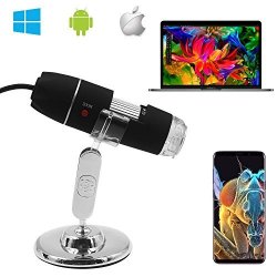 Digital Microscope Z-roya 0 To 1600X Magnification Endoscope 2MP 8 Ledusb 2.0& Micro Digital Microscope MINI Camera With Stand Compatible With Mac Window 7 8 10 Android Linux