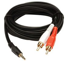 Av Aux 3.5MM Male Stereo MINI Jack To 2 Rca Converter Cable