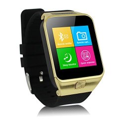 Cnpgd All-in-1 Watch Cell Phone & Smart Watch Sync To Android Ios Smart Phone Gold Plus
