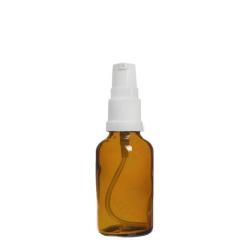 10ML Amber Glass Aromatherapy Bottle With Serum Pump - White 18 410